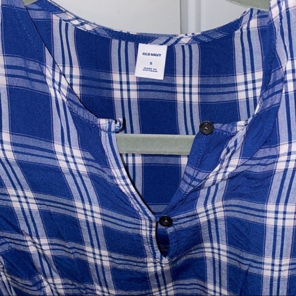 NWOT Old Navy Blue Plaid Blouse - Picture 2 of 4